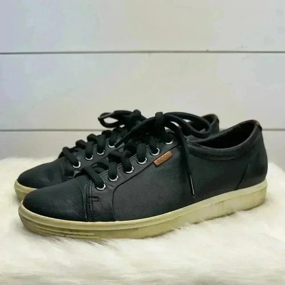 ECCO Men’s Comfort Lace up Soft Leather SNEAKERS US Size 8 - Picture 1 of 11